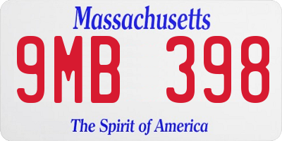 MA license plate 9MB398
