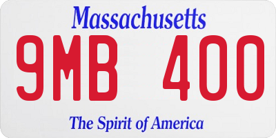 MA license plate 9MB400