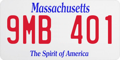 MA license plate 9MB401