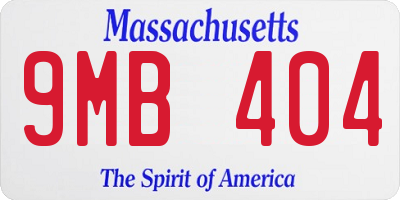 MA license plate 9MB404