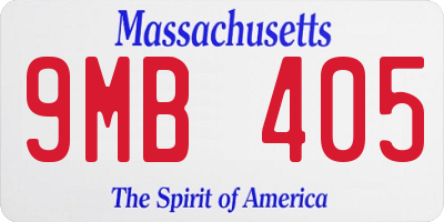 MA license plate 9MB405
