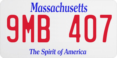 MA license plate 9MB407