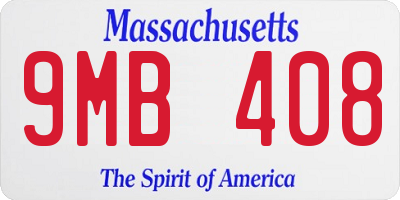 MA license plate 9MB408