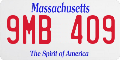 MA license plate 9MB409