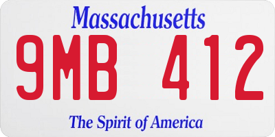 MA license plate 9MB412