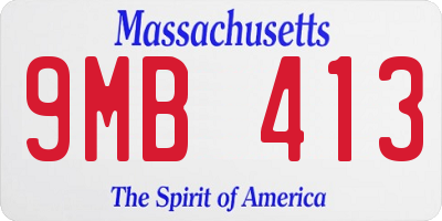 MA license plate 9MB413