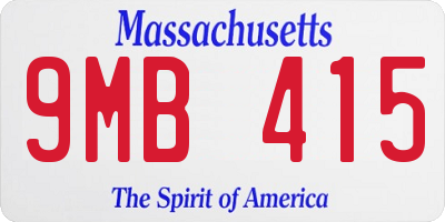 MA license plate 9MB415