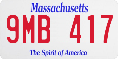 MA license plate 9MB417