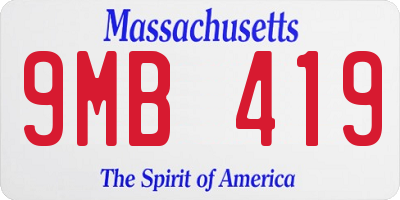MA license plate 9MB419