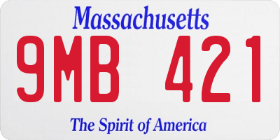 MA license plate 9MB421