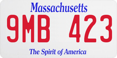 MA license plate 9MB423