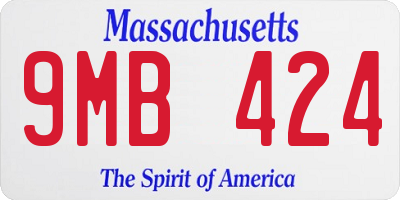 MA license plate 9MB424