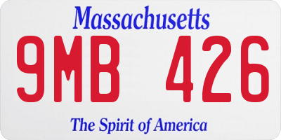 MA license plate 9MB426