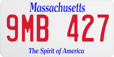 MA license plate 9MB427