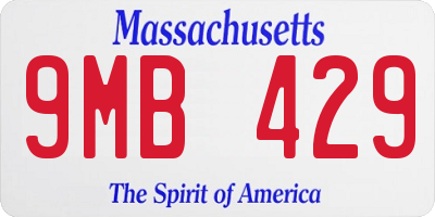 MA license plate 9MB429