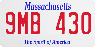 MA license plate 9MB430