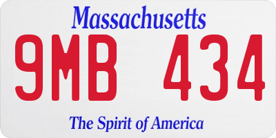 MA license plate 9MB434