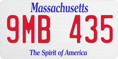 MA license plate 9MB435