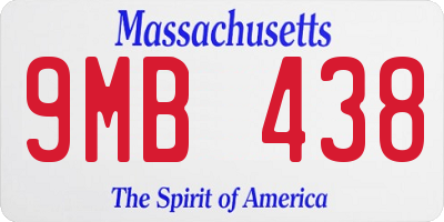 MA license plate 9MB438