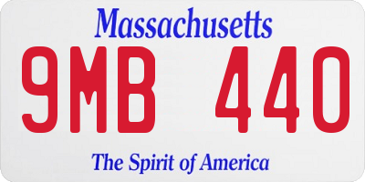 MA license plate 9MB440