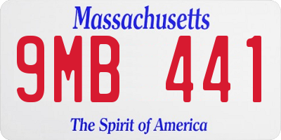 MA license plate 9MB441