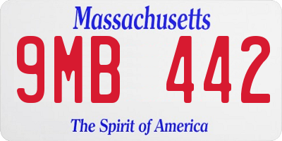 MA license plate 9MB442