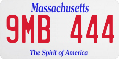 MA license plate 9MB444