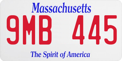 MA license plate 9MB445
