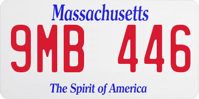 MA license plate 9MB446