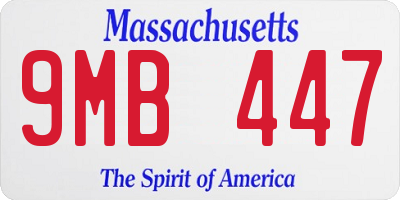 MA license plate 9MB447