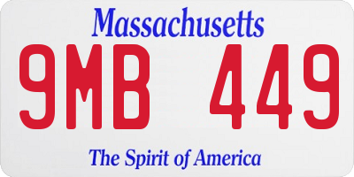MA license plate 9MB449