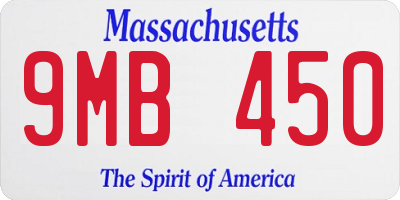 MA license plate 9MB450