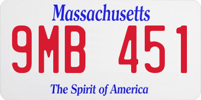 MA license plate 9MB451