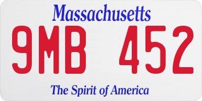 MA license plate 9MB452