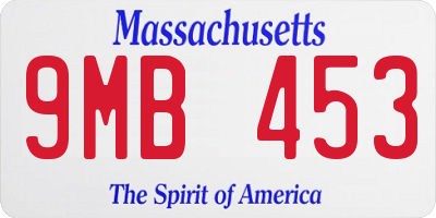 MA license plate 9MB453