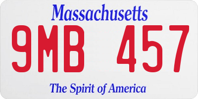 MA license plate 9MB457