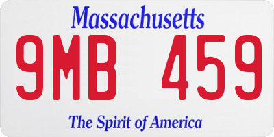 MA license plate 9MB459
