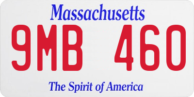 MA license plate 9MB460