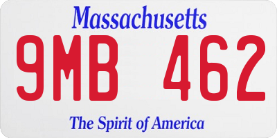 MA license plate 9MB462