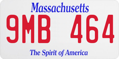 MA license plate 9MB464