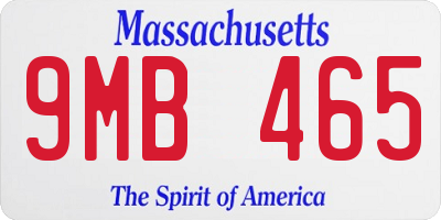 MA license plate 9MB465