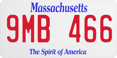 MA license plate 9MB466