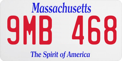 MA license plate 9MB468