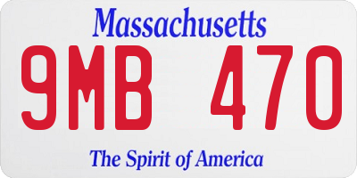 MA license plate 9MB470