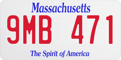 MA license plate 9MB471