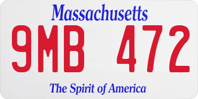 MA license plate 9MB472