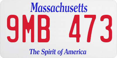 MA license plate 9MB473