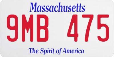 MA license plate 9MB475