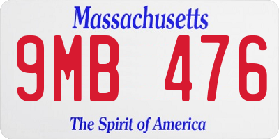 MA license plate 9MB476