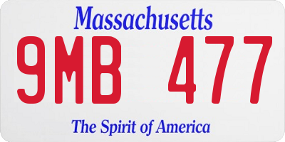 MA license plate 9MB477
